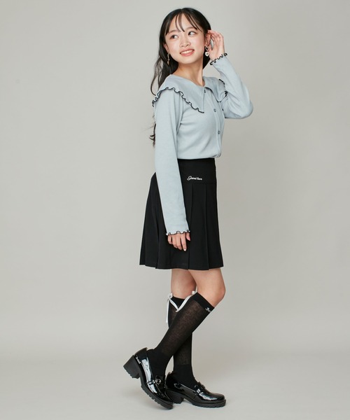 JENNI love（ジェニィラブ）の「【ウエスト調整可】サイドベルトプリーツ切替スカパン（スカート・キッズ・グレー/ブラック/ベージュ・130cm/140cm/150cm/160cm）」の8枚目の写真