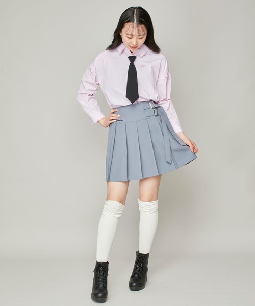 JENNI love（ジェニィラブ）の「【ウエスト調整可】サイドベルトプリーツ切替スカパン（スカート・キッズ・グレー/ブラック/ベージュ・130cm/140cm/150cm/160cm）」の12枚目の写真