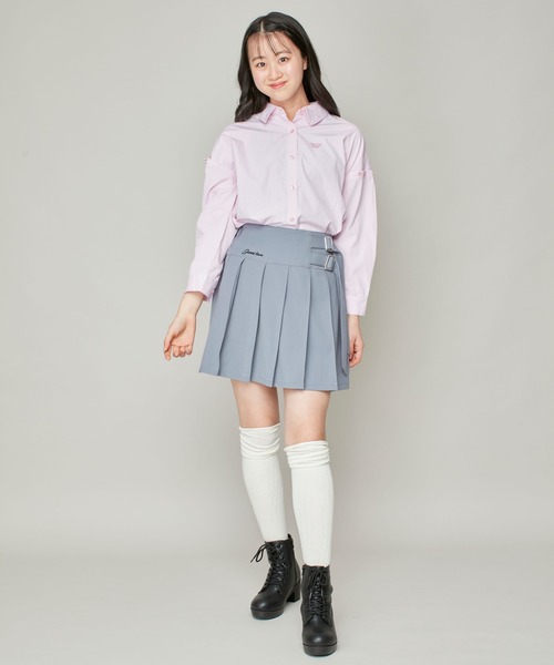 JENNI love（ジェニィラブ）の「【ウエスト調整可】サイドベルトプリーツ切替スカパン（スカート・キッズ・グレー/ブラック/ベージュ・130cm/140cm/150cm/160cm）」の15枚目の写真