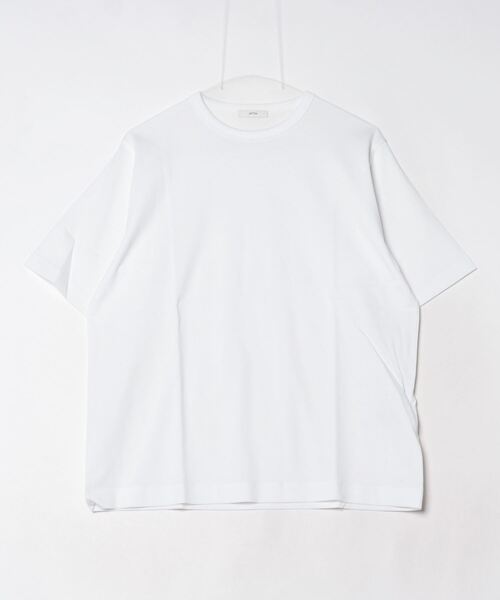 ATON(エイトン)の「ATON (エイトン) DRY COTTON JERSEY/CREWNECK T-SHIRT(Tシャツ/カットソー・レディース・ホワイト/ブラック・2)」の4枚目の写真