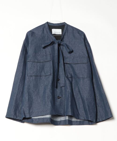 VOAAOVOPEN END COTTON × FRENCH LINEN DENIM RIBON SHIRTS（シャツ