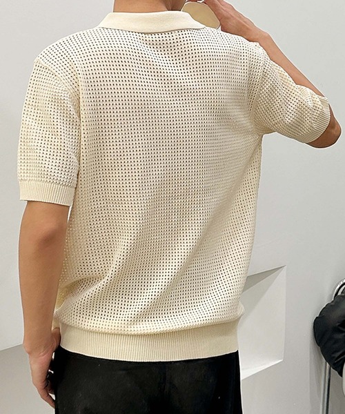 aimoha(アイモハ)の「aimoha men シアーライトポロトップス (SS)(ポロシャツ・メンズ・ブラック/ベージュ・LARGE/X-LARGE/XX-LARGE/XXX-LARGE)」の13枚目の写真