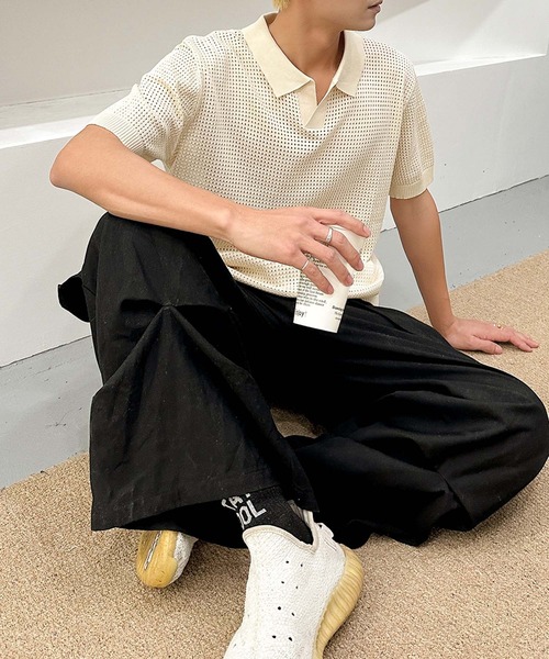 aimoha(アイモハ)の「aimoha men シアーライトポロトップス (SS)(ポロシャツ・メンズ・ブラック/ベージュ・LARGE/X-LARGE/XX-LARGE/XXX-LARGE)」の16枚目の写真