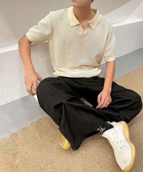 aimoha(アイモハ)の「aimoha men シアーライトポロトップス (SS)(ポロシャツ・メンズ・ブラック/ベージュ・LARGE/X-LARGE/XX-LARGE/XXX-LARGE)」の17枚目の写真