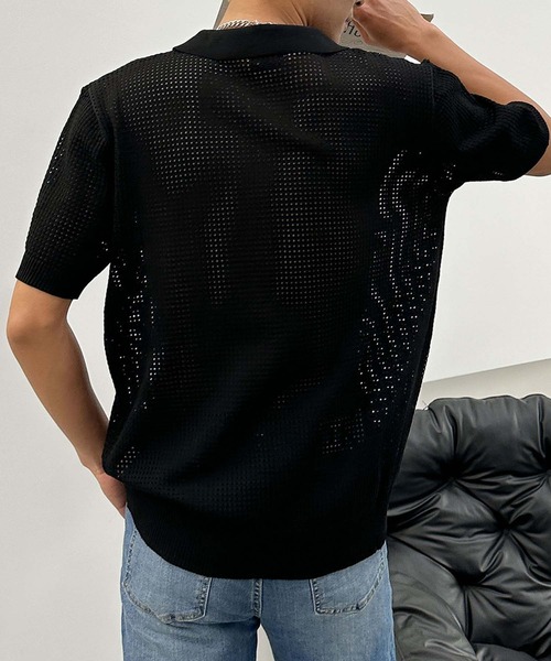 aimoha(アイモハ)の「aimoha men シアーライトポロトップス (SS)(ポロシャツ・メンズ・ブラック/ベージュ・LARGE/X-LARGE/XX-LARGE/XXX-LARGE)」の7枚目の写真