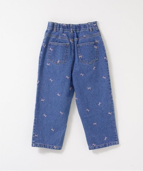 Lycee mine(リセマイン)の「【LOVE DENIM】アソート刺しゅう総柄ストレートパンツ(デニムパンツ・キッズ・ブルー/サックスブルー・140cm/120cm/150cm/130cm/110cm/100cm)」の5枚目の写真