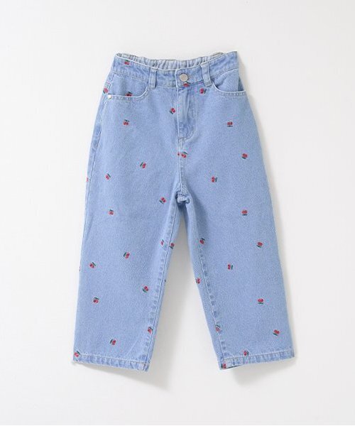 Lycee mine(リセマイン)の「【LOVE DENIM】アソート刺しゅう総柄ストレートパンツ(デニムパンツ・キッズ・ブルー/サックスブルー・140cm/120cm/150cm/130cm/110cm/100cm)」の6枚目の写真