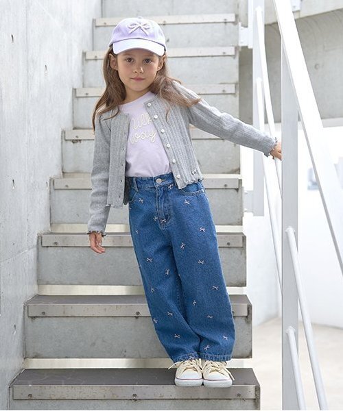Lycee mine(リセマイン)の「【LOVE DENIM】アソート刺しゅう総柄ストレートパンツ(デニムパンツ・キッズ・ブルー/サックスブルー・140cm/120cm/150cm/130cm/110cm/100cm)」の13枚目の写真