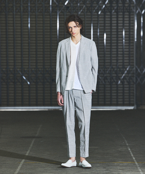 5351 POUR LES HOMMES（ゴーサンゴーイチプールオム）の「パッチワーク  PUレザー Vネック 半袖 Tシャツ（Tシャツ/カットソー・メンズ・ホワイト/ブラック・44/46/48/50）」の13枚目の写真