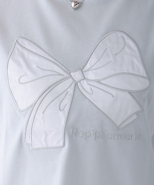 repipi armario(レピピ アルマリオ)の「【girly line】BIGリボンTシャツ【接触冷感】(Tシャツ/カットソー・キッズ・ブラック/ホワイト/サックスブルー/ホワイト系その他/ホワイト系その他2/ブラック系その他・LARGE/MEDIUM/SMALL)」の17枚目の写真