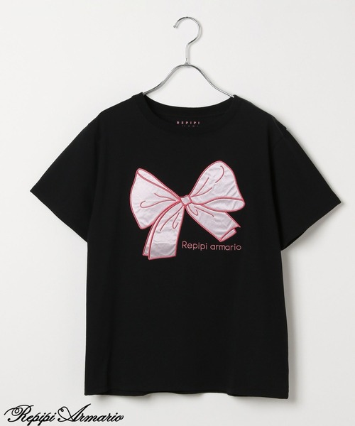 repipi armario(レピピ アルマリオ)の「【girly line】BIGリボンTシャツ【接触冷感】(Tシャツ/カットソー・キッズ・ブラック/ホワイト/サックスブルー/ホワイト系その他/ホワイト系その他2/ブラック系その他・LARGE/MEDIUM/SMALL)」の8枚目の写真