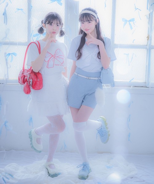 repipi armario(レピピ アルマリオ)の「【girly line】BIGリボンTシャツ【接触冷感】(Tシャツ/カットソー・キッズ・ブラック/ホワイト/サックスブルー/ホワイト系その他/ホワイト系その他2/ブラック系その他・LARGE/MEDIUM/SMALL)」の20枚目の写真