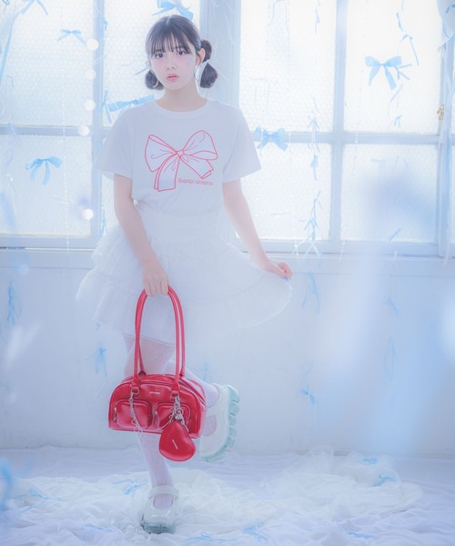 repipi armario(レピピ アルマリオ)の「【girly line】BIGリボンTシャツ【接触冷感】(Tシャツ/カットソー・キッズ・ブラック/ホワイト/サックスブルー/ホワイト系その他/ホワイト系その他2/ブラック系その他・LARGE/MEDIUM/SMALL)」の22枚目の写真