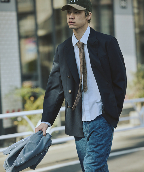 JOURNAL STANDARD（ジャーナルスタンダード）の「T/W ダブルブレスト ブレザー（テーラードジャケット・メンズ・ネイビー・LARGE/MEDIUM/SMALL）」の6枚目の写真