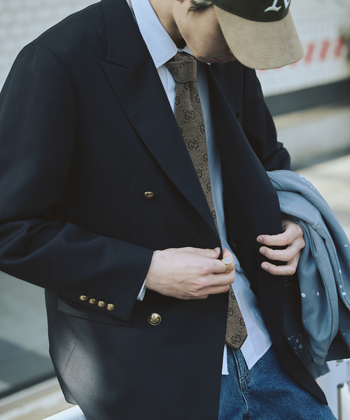 JOURNAL STANDARD（ジャーナルスタンダード）の「T/W ダブルブレスト ブレザー（テーラードジャケット・メンズ・ネイビー・LARGE/MEDIUM/SMALL）」の11枚目の写真
