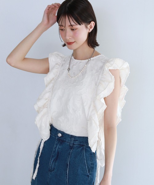 shetila(シェティラ)の「【セットアップ対応】フリンジジャガードフリルジレベスト(ベスト・レディース・アイボリー/ブラック・FREE)」の17枚目の写真