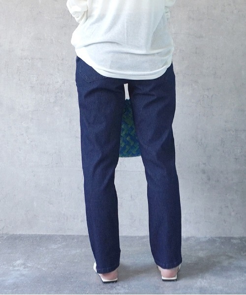 PREFERIR（プレフェリール）の「AIR ジョグ テーパード ベーシック ストレート デニム パンツ(S,M,L,XL)4サイズ（デニムパンツ・レディース・ブルー/ライトブルー/ネイビー/サックスブルー・SMALL/MEDIUM/LARGE/X-LARGE）」の11枚目の写真