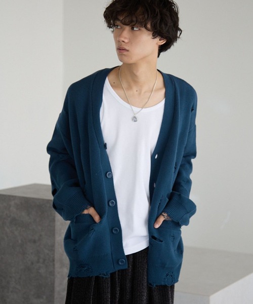 セール】《UNISEX》ダメージカーディガン（カーディガン/ボレロ