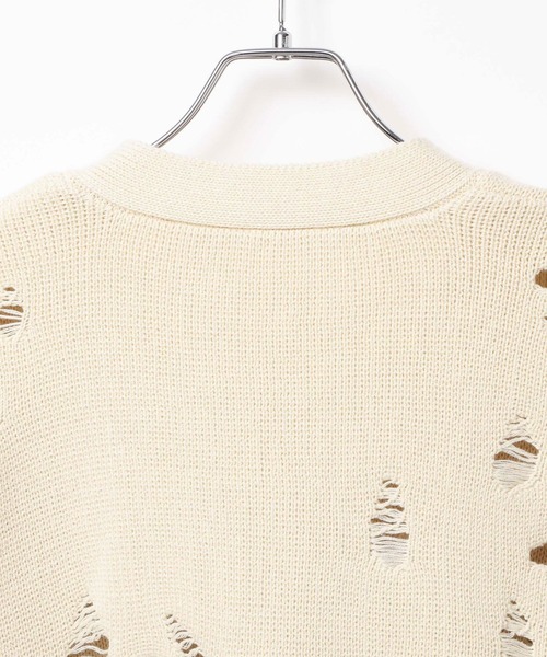 PBLIM(ページボーイリム)の「《UNISEX》ダメージカーディガン(カーディガン/ボレロ・レディース・オフホワイト/ブラック/ブルーグリーン・FREE)」の7枚目の写真