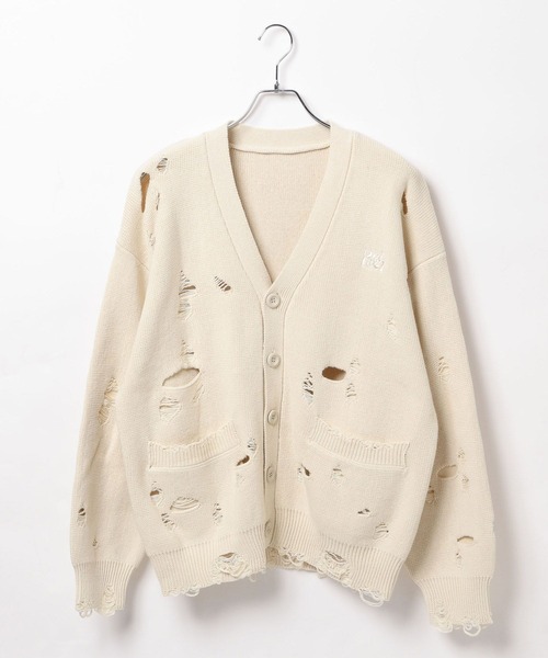 PBLIM(ページボーイリム)の「《UNISEX》ダメージカーディガン(カーディガン/ボレロ・レディース・オフホワイト/ブラック/ブルーグリーン・FREE)」の9枚目の写真