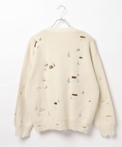 PBLIM(ページボーイリム)の「《UNISEX》ダメージカーディガン(カーディガン/ボレロ・レディース・オフホワイト/ブラック/ブルーグリーン・FREE)」の11枚目の写真