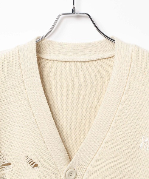 PBLIM(ページボーイリム)の「《UNISEX》ダメージカーディガン(カーディガン/ボレロ・レディース・オフホワイト/ブラック/ブルーグリーン・FREE)」の12枚目の写真