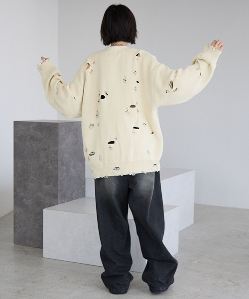 セール】《UNISEX》ダメージカーディガン（カーディガン/ボレロ