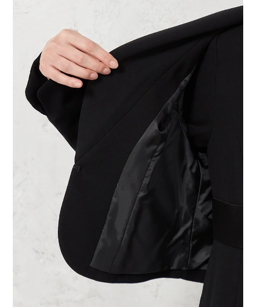 HARUYAMA（ハルヤマ）の「ショールカラーアンサンブル ジャケット/ワンピース 黒無地 通年（スーツスカート・レディース・ブラック・13号/11号/9号/15号/7号）」の9枚目の写真