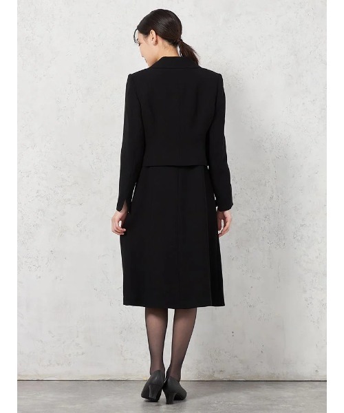 HARUYAMA（ハルヤマ）の「ショールカラーアンサンブル ジャケット/ワンピース 黒無地 通年（スーツスカート・レディース・ブラック・13号/11号/9号/15号/7号）」の3枚目の写真