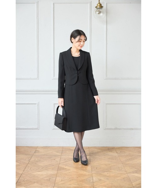 HARUYAMA（ハルヤマ）の「ショールカラーアンサンブル ジャケット/ワンピース 黒無地 通年（スーツスカート・レディース・ブラック・13号/11号/9号/15号/7号）」の21枚目の写真