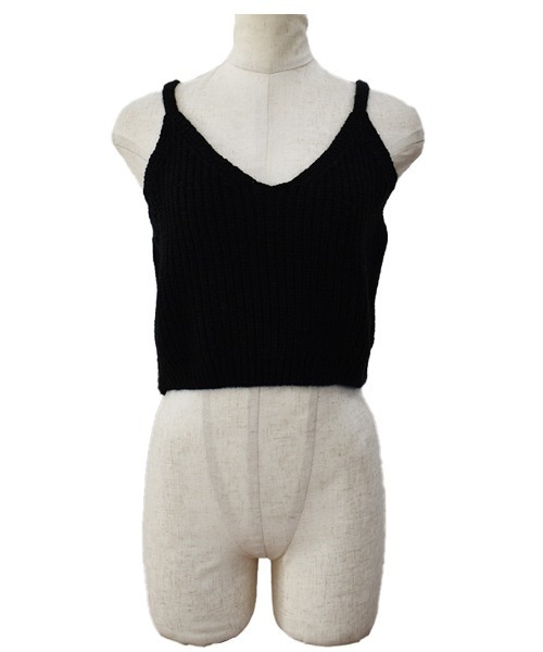 Reurie'(レウリィ)の「ニットビスチェ/knit bustier キャミソール レイヤード 重ね着 カジュアル ガーリー シンプル ナチュラル ケーブルニット 韓国(キャミソール・レディース・ブラウン/ベージュ/ブラック・FREE)」の15枚目の写真
