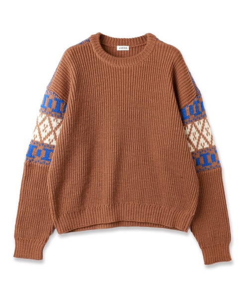JIEDA(ジエダ)の「NORDIC SWEATER(ニット/セーター・メンズ・ブラック/ブラウン/オフホワイト・1/2)」の3枚目の写真