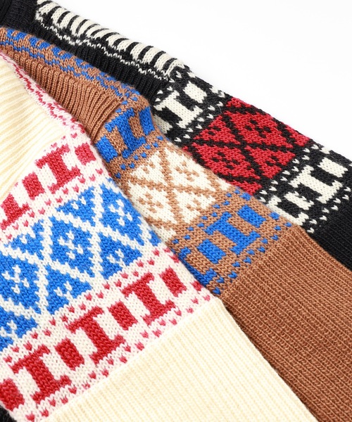 JIEDA(ジエダ)の「NORDIC SWEATER(ニット/セーター・メンズ・ブラック/ブラウン/オフホワイト・1/2)」の4枚目の写真