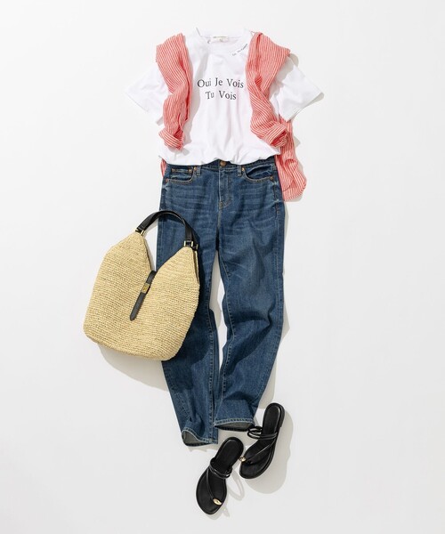 23区 S(ニジュウサンクチイサイサイズ)の「【洗える】カラーロゴ Tシャツ(Tシャツ/カットソー・レディース・ホワイト系/イエロー系/グレー系/ライラック系・32)」の16枚目の写真