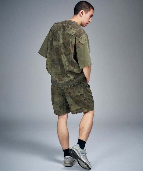 HAV-A-HANK（ハバハンク ）の「Universal Style Wear HAV-A-HANK ハバハンク パッチワーク Tee（Tシャツ/カットソー・メンズ・スミクロ/カーキ/オフホワイト/グレー・MEDIUM/LARGE/X-LARGE）」の16枚目の写真