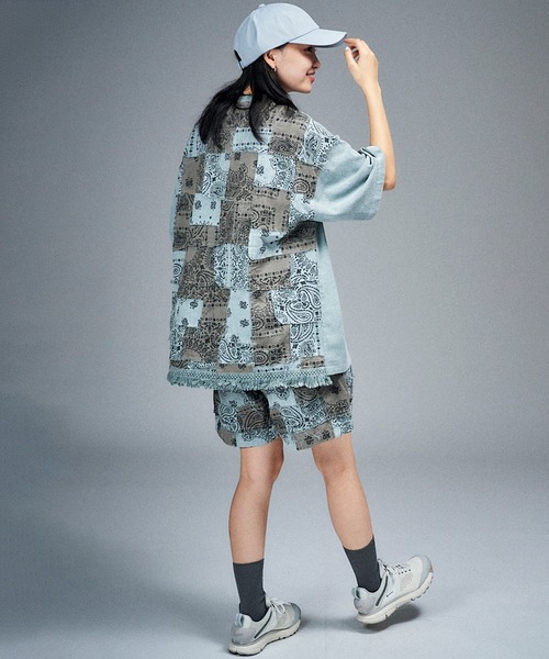 HAV-A-HANK（ハバハンク ）の「Universal Style Wear HAV-A-HANK ハバハンク パッチワーク Tee（Tシャツ/カットソー・メンズ・スミクロ/カーキ/オフホワイト/グレー・MEDIUM/LARGE/X-LARGE）」の10枚目の写真