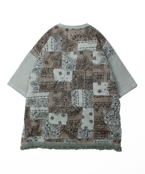 HAV-A-HANK（ハバハンク ）の「Universal Style Wear HAV-A-HANK ハバハンク パッチワーク Tee（Tシャツ/カットソー・メンズ・スミクロ/カーキ/オフホワイト/グレー・MEDIUM/LARGE/X-LARGE）」の19枚目の写真