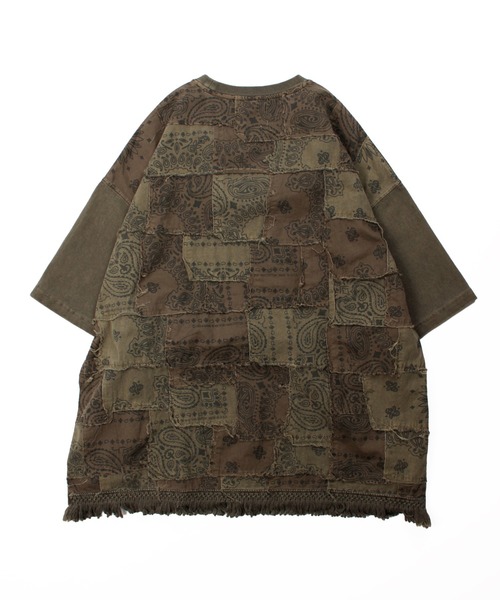 HAV-A-HANK（ハバハンク ）の「Universal Style Wear HAV-A-HANK ハバハンク パッチワーク Tee（Tシャツ/カットソー・メンズ・スミクロ/カーキ/オフホワイト/グレー・MEDIUM/LARGE/X-LARGE）」の7枚目の写真