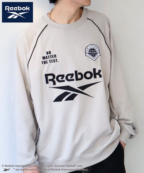 Reebok(リーボック)の「【Reebok/リーボック】裏毛 パイピングデザイン ラグランスウェット プルオーバー(スウェット・メンズ・サックスブルー/グレイッシュベージュ/グリーン/ブラック・LL/L/M)」の2枚目の写真