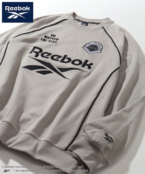 Reebok(リーボック)の「【Reebok/リーボック】裏毛 パイピングデザイン ラグランスウェット プルオーバー(スウェット・メンズ・サックスブルー/グレイッシュベージュ/グリーン/ブラック・LL/L/M)」の6枚目の写真