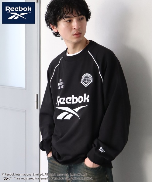Reebok(リーボック)の「【Reebok/リーボック】裏毛 パイピングデザイン ラグランスウェット プルオーバー(スウェット・メンズ・サックスブルー/グレイッシュベージュ/グリーン/ブラック・LL/L/M)」の11枚目の写真