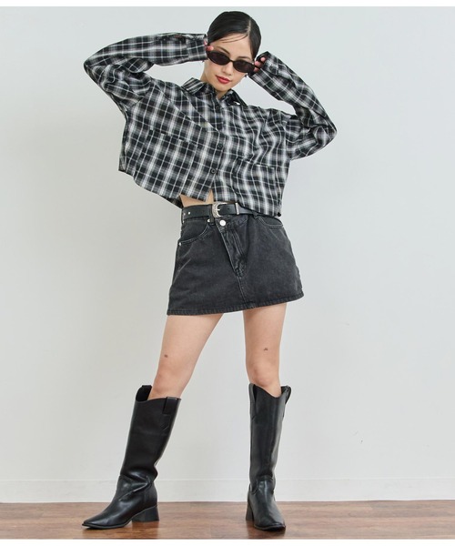 ANAP(アナップ)の「ウエストデザインスカート(スカート・レディース・ライトブルー/スミクロ・S/M)」の19枚目の写真