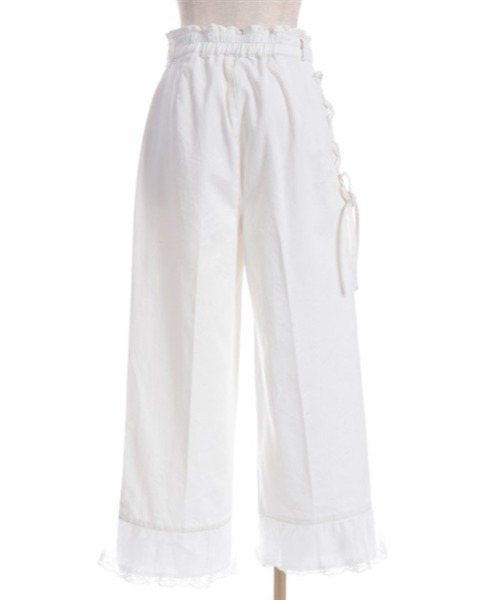 axes femme（アクシーズファム）の「裾レースストレートデニムパンツ（デニムパンツ・レディース・ワンウォッシュ/インディゴブルー/ホワイト・FREE）」の15枚目の写真