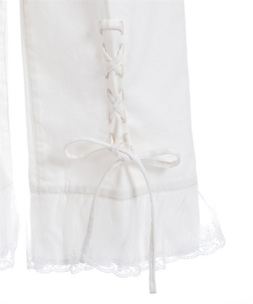 axes femme（アクシーズファム）の「裾レースストレートデニムパンツ（デニムパンツ・レディース・ワンウォッシュ/インディゴブルー/ホワイト・FREE）」の17枚目の写真