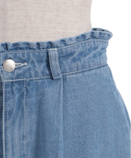 axes femme（アクシーズファム）の「裾レースストレートデニムパンツ（デニムパンツ・レディース・ワンウォッシュ/インディゴブルー/ホワイト・FREE）」の5枚目の写真