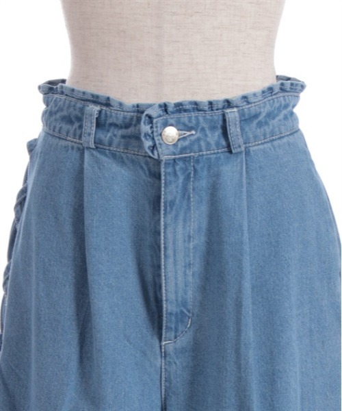 axes femme（アクシーズファム）の「裾レースストレートデニムパンツ（デニムパンツ・レディース・ワンウォッシュ/インディゴブルー/ホワイト・FREE）」の6枚目の写真