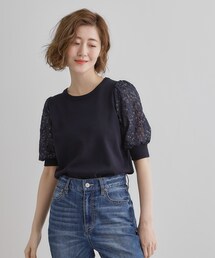 grove | エンブロイダリー5分袖プルオーバー(ニット/セーター)