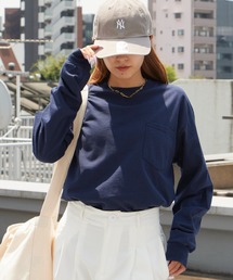▲【GILDAN】 6.0 oz ビッグシルエット USAオーバーサイズ ポケット付きロングスリーブTシャツ 長袖無地リブロンT GL241 秋 秋服 2026年秋冬