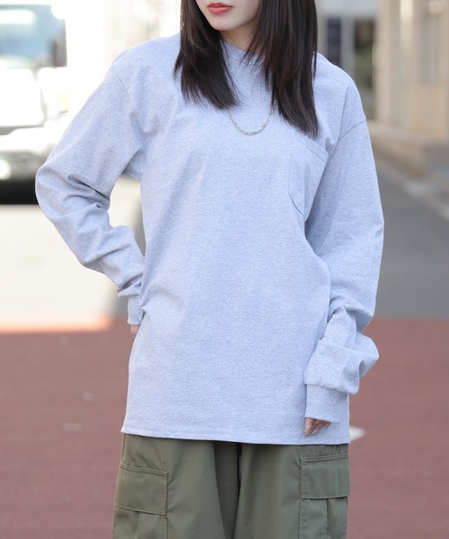 GILDAN(ギルダン)の「【GILDAN】 6.0 oz ビッグシルエット USAオーバーサイズ ポケット付きロングスリーブTシャツ 長袖無地リブロンT GL241 2026年 夏 夏服(Tシャツ/カットソー・レディース・ネイビー/オレンジ/ホワイト/ライム/ブラック/グレー・S/M/L/XL)」の15枚目の写真