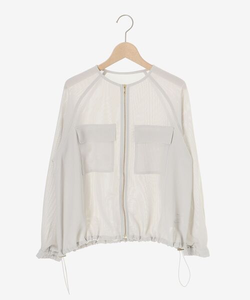 le.coeur blanc（ルクールブラン）の「フロントポケットメッシュブルゾン（その他トップス・レディース・ライトグレー/ネイビー・38）」の3枚目の写真